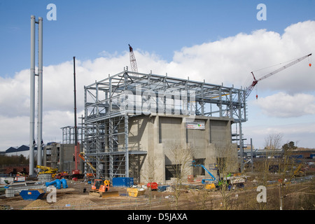 Energia dalla struttura di deposito dei rifiuti essendo costruito con grande Blakenham, Suffolk, Inghilterra Foto Stock