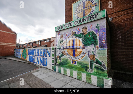 Irlanda del Nord football team murale Foto Stock