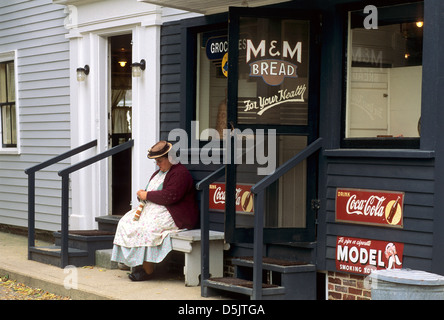 Elk281-1277 New Hampshire, Portsmouth, Fragola Banke Museum, angolo Marden-Abbott negozio di generi alimentari Foto Stock