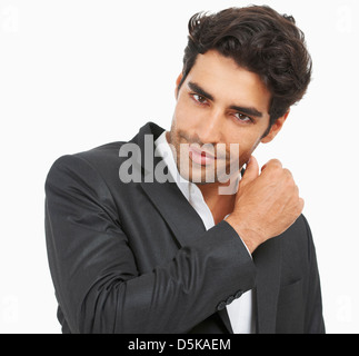 Ritratto in studio di uomo elegante Foto Stock