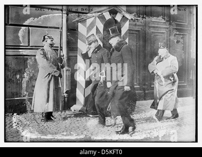 Un ritratto di Karl Franz Josef, catturato a Berlino. L'immagine riflette il suo status imperiale, raffigurando l'imperatore austriaco in una posa formale e regale, caratteristica dei ritratti reali della fine del XIX secolo. Foto Stock