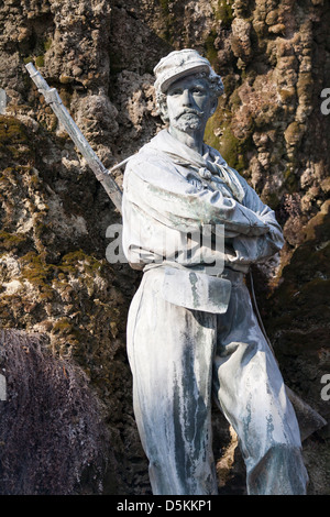 Il monumento a Giuseppe Garibaldi del XIX secolo politico e generale nei giardini pubblici di Venezia. Foto Stock