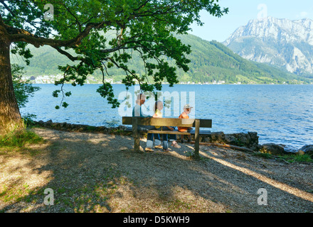 Traunsee Estate Lago e famiglia (Gmunden (Austria). Foto Stock