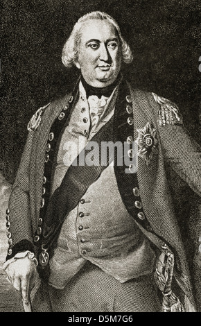 Charles Cornwallis, primo marchese Cornwallis (1738-1805). Ufficiale dell'Esercito britannico. Incisione. Foto Stock