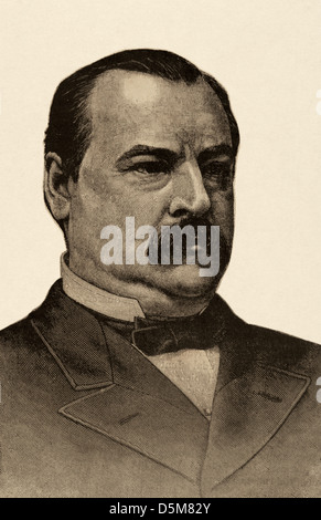 Grover Cleveland (1837-1908). Il presidente degli Stati Uniti. L'incisione nell'illustrazione, 1884. Foto Stock