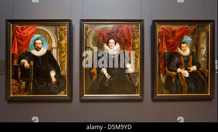 Tre potraits dei commercianti famiglia Jacob Jordaens Foto Stock