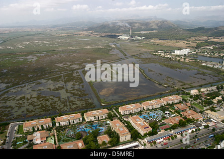 Vista aerea di Maiorca " Albufera' stagno Foto Stock