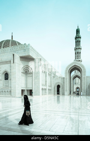 Sultan Qaboos grande moschea in Muscat Oman Medio Oriente Foto Stock