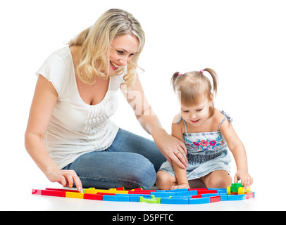 Felice madre giocando con il bambino Foto Stock