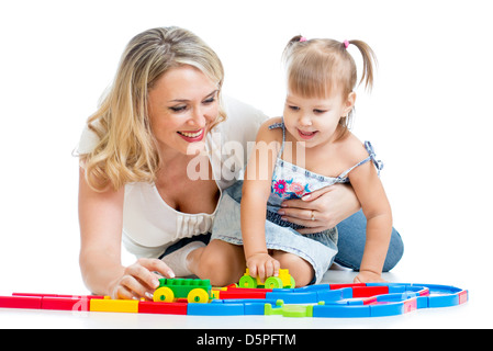 Felice madre giocando con il bambino Foto Stock