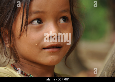 Ritratto di una giovane ragazza in Laos Foto Stock