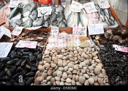 Mercado Central, uno del Cile il più grande pesce fresco mercati Santiago del Cile Foto Stock