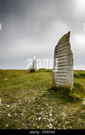 Pietre permanente a Tout Quarry su Portland nel Dorset Foto Stock