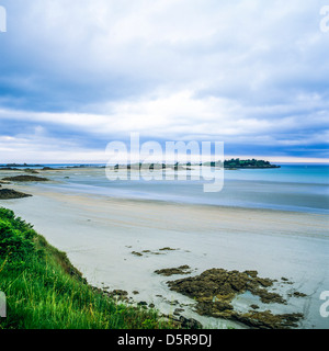 "Rougeret' spiaggia a "Pointe du abside' cape 'St-Jacut-de-la-Mer" Bretagna Francia Foto Stock