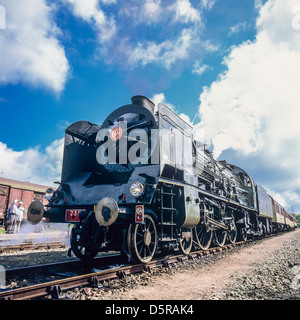 Storica locomotiva a vapore 'Pacific PLM 231 K 8' di 'Paimpol-Pontrieux' treno Bretagna Francia Europa Foto Stock