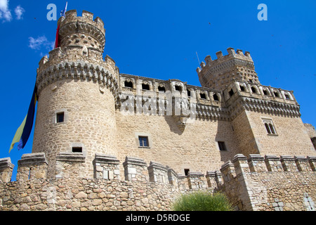 Il castello medievale di Manzanares del Real, Spagna Foto Stock