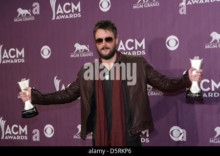 Las Vegas, Stati Uniti d'America. 7 Aprile, 2013. Eric chiesa in sala stampa per 48th annuale di Accademia di Musica Country (ACM) Awards - PRESS ROOM, MGM Grand Garden Arena di Las Vegas, NV Aprile 7, 2013. Foto di: James Atoa/Everett raccolta/Alamy Live News Foto Stock