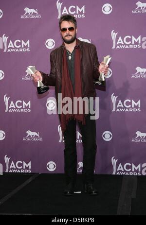 Las Vegas, Stati Uniti d'America. 7 Aprile, 2013. Eric chiesa in sala stampa per 48th annuale di Accademia di Musica Country (ACM) Awards - PRESS ROOM, MGM Grand Garden Arena di Las Vegas, NV Aprile 7, 2013. Foto di: James Atoa/Everett raccolta/Alamy Live News Foto Stock