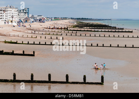 Bognor Regis beach, West Sussex, in Inghilterra, Regno Unito Foto Stock