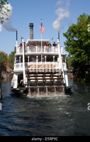 Ruota a palette in barca sul fiume, Liberty Belle, , Adventureland, Magic Kingdom, Disney World Foto Stock