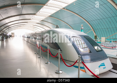 Maglev Train a Shanghai in Cina Foto Stock