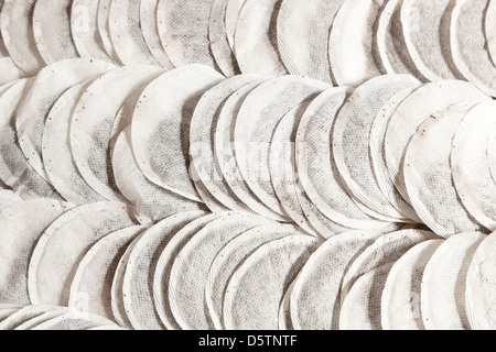 Righe di tondo di bustine di tè Foto Stock