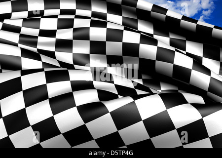 Auto Racing bandiera a scacchi. Close up. Foto Stock