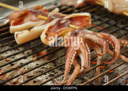 Calamari alla griglia il disallineamento Foto Stock