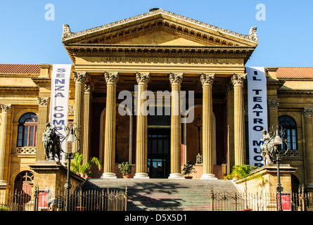 Teatro Massimo Opera House, Palermo, Sicilia, Italia Foto Stock