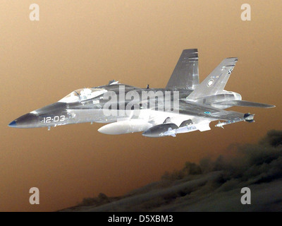 Spanish Air Force EF-18A 'Hormet' di Ala 12, o 12 Squadron, Torrejon AB, Spagna. Foto Stock