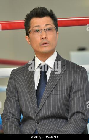 Shingo Inoue, Marzo 27, 2013 - Pugilato : Ohashi palestra boxe presidente Hideyuki Ohashi parla di Naoya Inoue il terzo bout come un boxer professionale nel corso di una conferenza stampa a Ohashi Boxing palestra di Yokohama Kanagawa, Giappone. (Foto di Hiroaki Yamaguchi/AFLO) Foto Stock