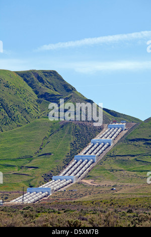 Ira J. Chrisman Wind Gap impianto di pompaggio, parte della California State Water Project, San Joaquin Valley, California, Stati Uniti d'America Foto Stock