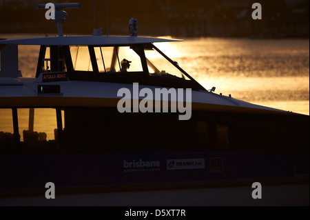 Brisbane citycat traghetto sul Fiume Brisbane Queensland Australia Foto Stock