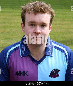 Londra, Regno Unito. Dal 8 aprile 2013. Paolo Stirling di Middlesex County Cricket nello Yorkshire Bank 40 Kit durante la Middlesex media day dal Lords. Credit: Azione Plus immagini di Sport / Alamy Live News Foto Stock