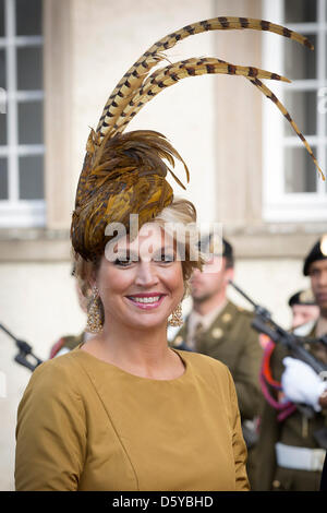 La Principessa Maxima dei Paesi Bassi durante le nozze del principe Guillaume, il granduca ereditario del Lussemburgo e la Contessa Stéphanie de Lannoy presso la Cattedrale di Nostra Signora della città di Lussemburgo, sabato 20 ottobre 2012. Foto: Patrick van Katwijk - PAESI BASSI FUORI Foto Stock