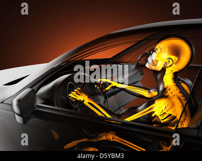 Trasparente il concetto di auto con conducente Foto Stock
