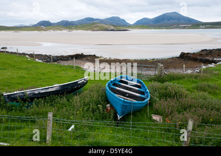 Traigh Uige e Mealaisbhal sulla costa occidentale dell'isola di Lewis nelle Ebridi Esterne. Foto Stock