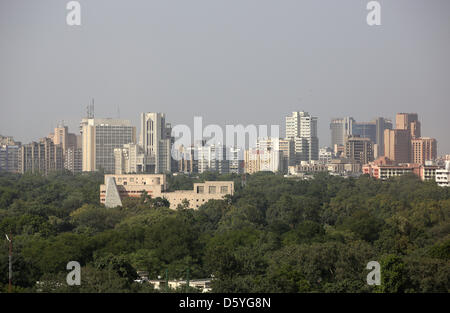 Una vista dello skyline di New Delhi, India, 16 ottobre 2012. Foto: Christian Charisius Foto Stock