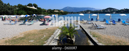 Vista di Gouvia beach resort, l'isola di Corfù, Grecia, Europa Foto Stock