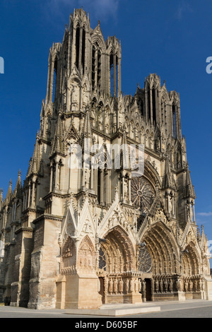 Francia Marne Reims la cattedrale di Notre Dame Foto Stock