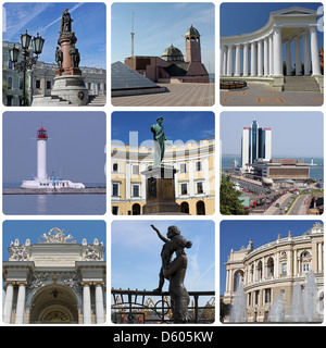 Il collage con i punti di riferimento di Odessa, Ucraina Foto Stock