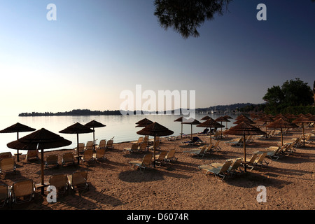 Vista di Gouvia beach resort, l'isola di Corfù, Grecia, Europa Foto Stock