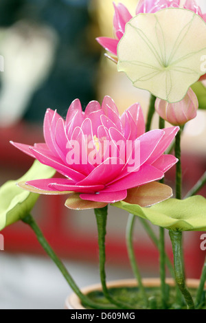 Il Pink lotus a mano il colorato. Foto Stock