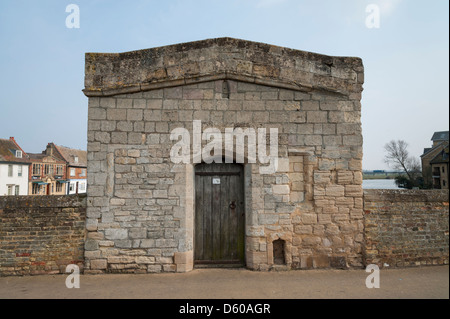 L'antica cappella sul ponte sopra il Fiume Great Ouse St Ives Cambridgeshire Regno Unito Foto Stock