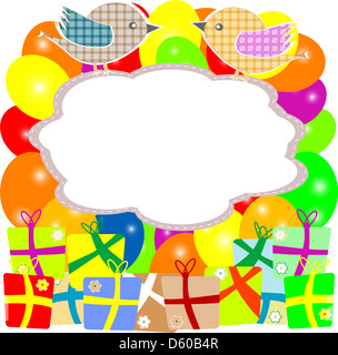 Holiday Winter card con bird e confezione regalo Foto Stock