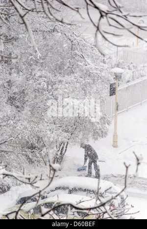 tempesta di neve Foto Stock