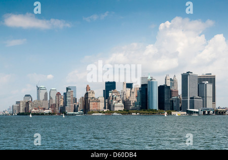 Downtown Skyline di Manhattan senza l'ex World Trade Center di New York City Foto Stock