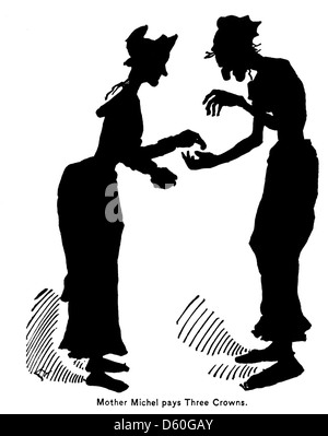 Un'illustrazione o una fotografia del 1878 che raffigura un gatto in silhouette. L'immagine si concentra probabilmente sul profilo o sul contorno del gatto, catturandone la forma in modo semplice ma artistico. Foto Stock