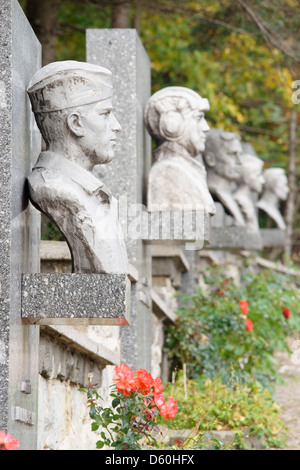 La sezione Omaggi alla memoria presso il monumento cecoslovacca, Dukla Pass, vicino Svidnik, Slovacchia. Foto Stock