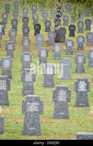 Guerra Mondiale due cimitero militare tedesco di soldati, Battaglia di Dukla, Slovacchia. Foto Stock